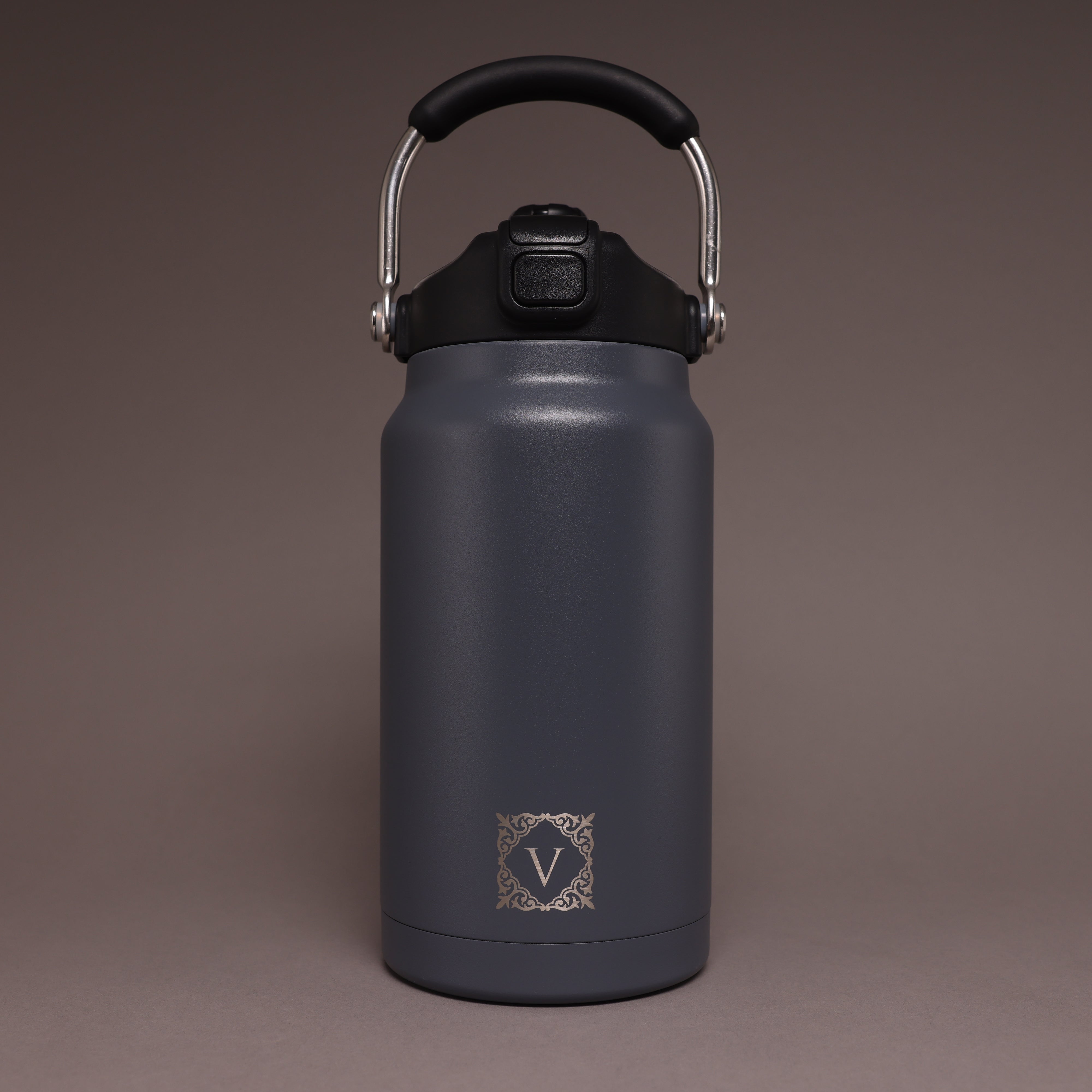 Versai 1L / 1.5L / 2.2L Grey Stainless Steel Straw Spout Water Bottle