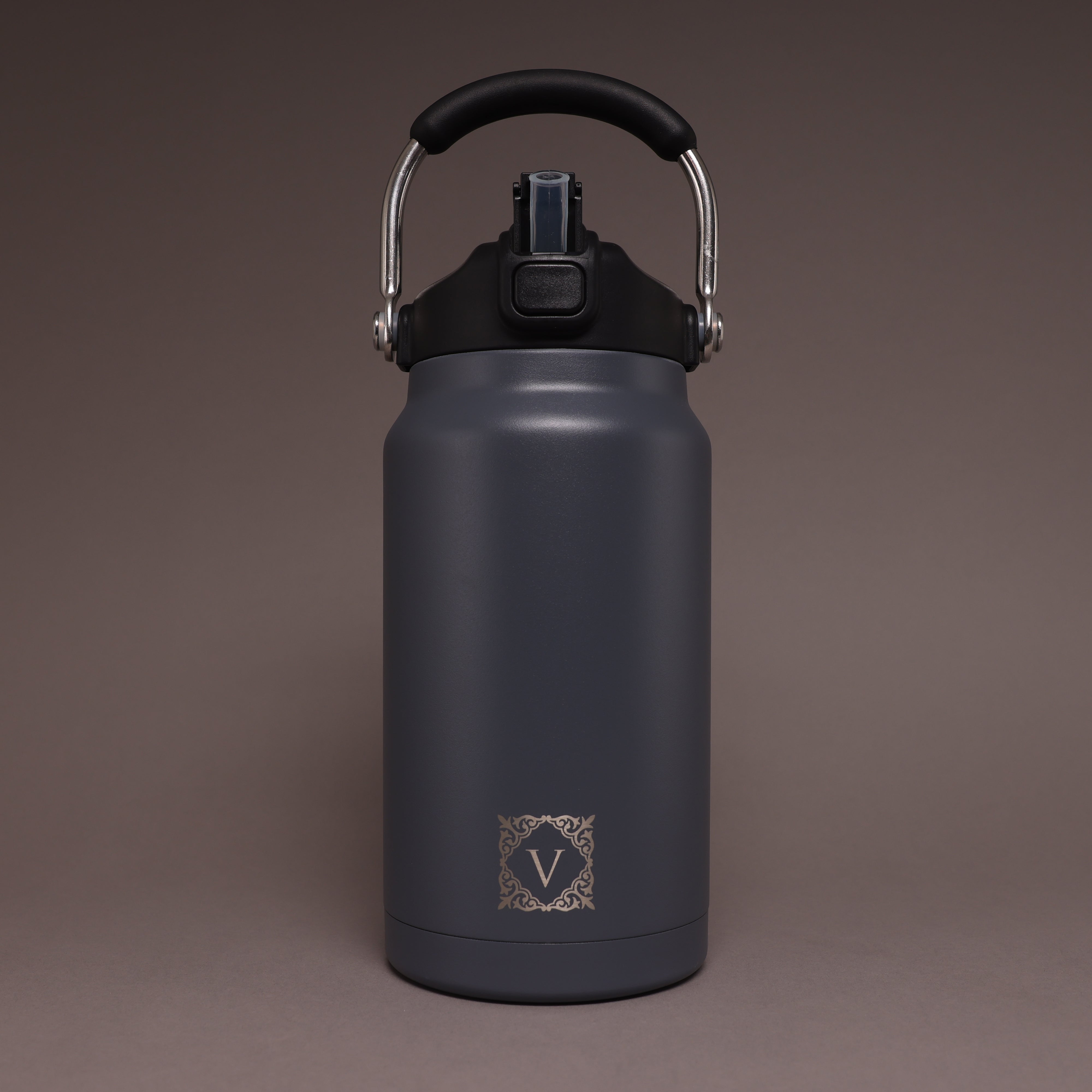Versai 1L / 1.5L / 2.2L Grey Stainless Steel Straw Spout Water Bottle
