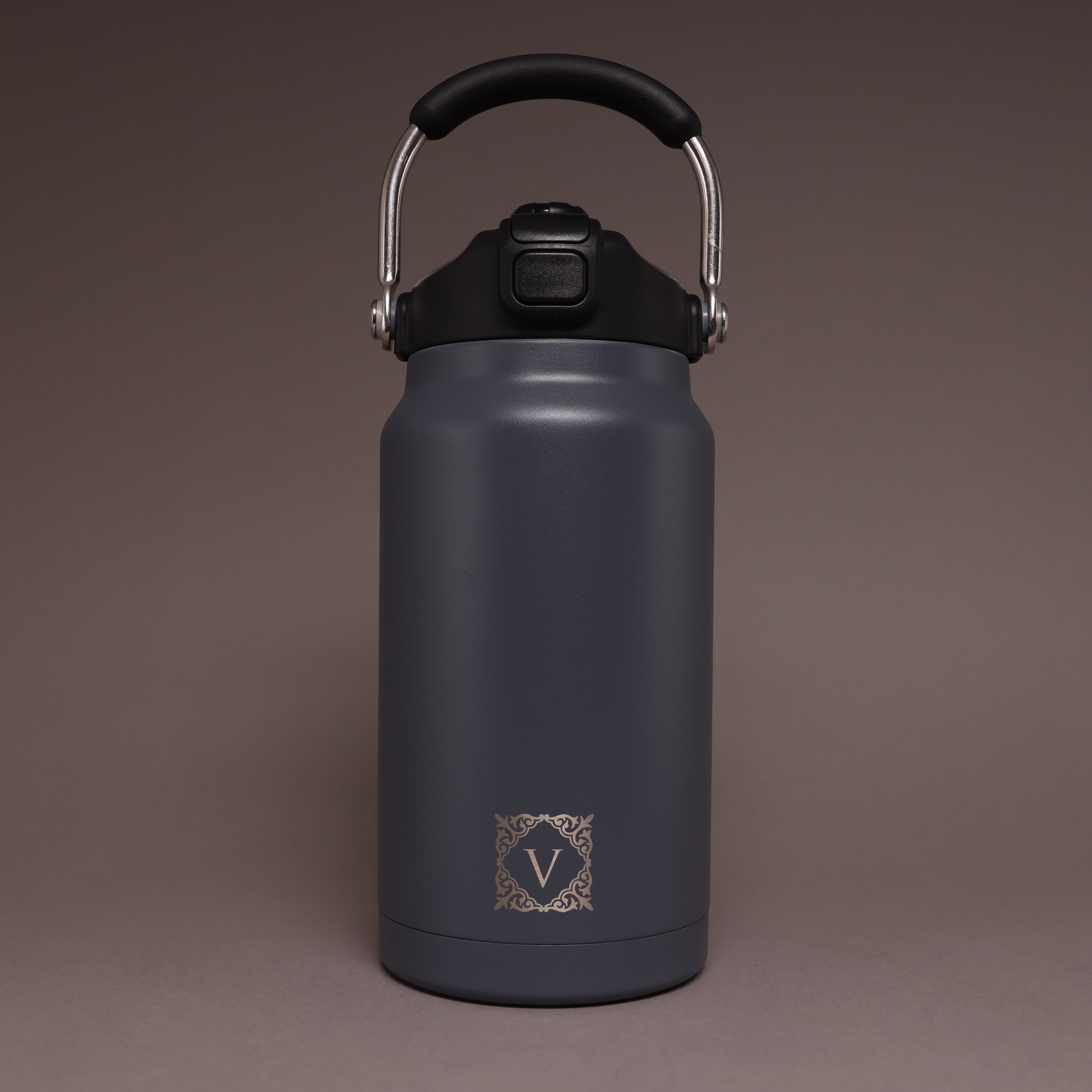 Versai 1L / 1.5L / 2.2L Grey Stainless Steel Straw Spout Water Bottle