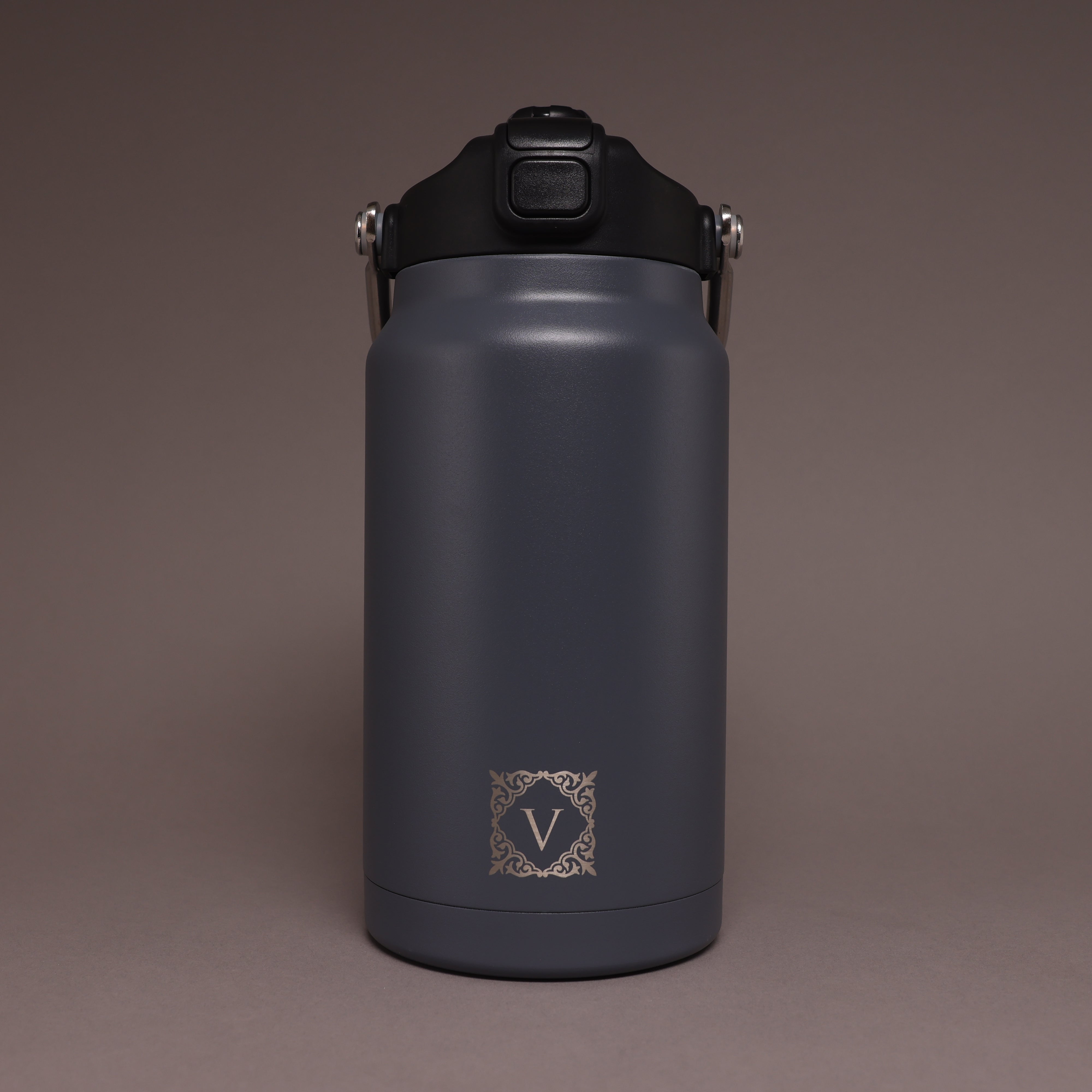 Versai 1L / 1.5L / 2.2L Grey Stainless Steel Straw Spout Water Bottle