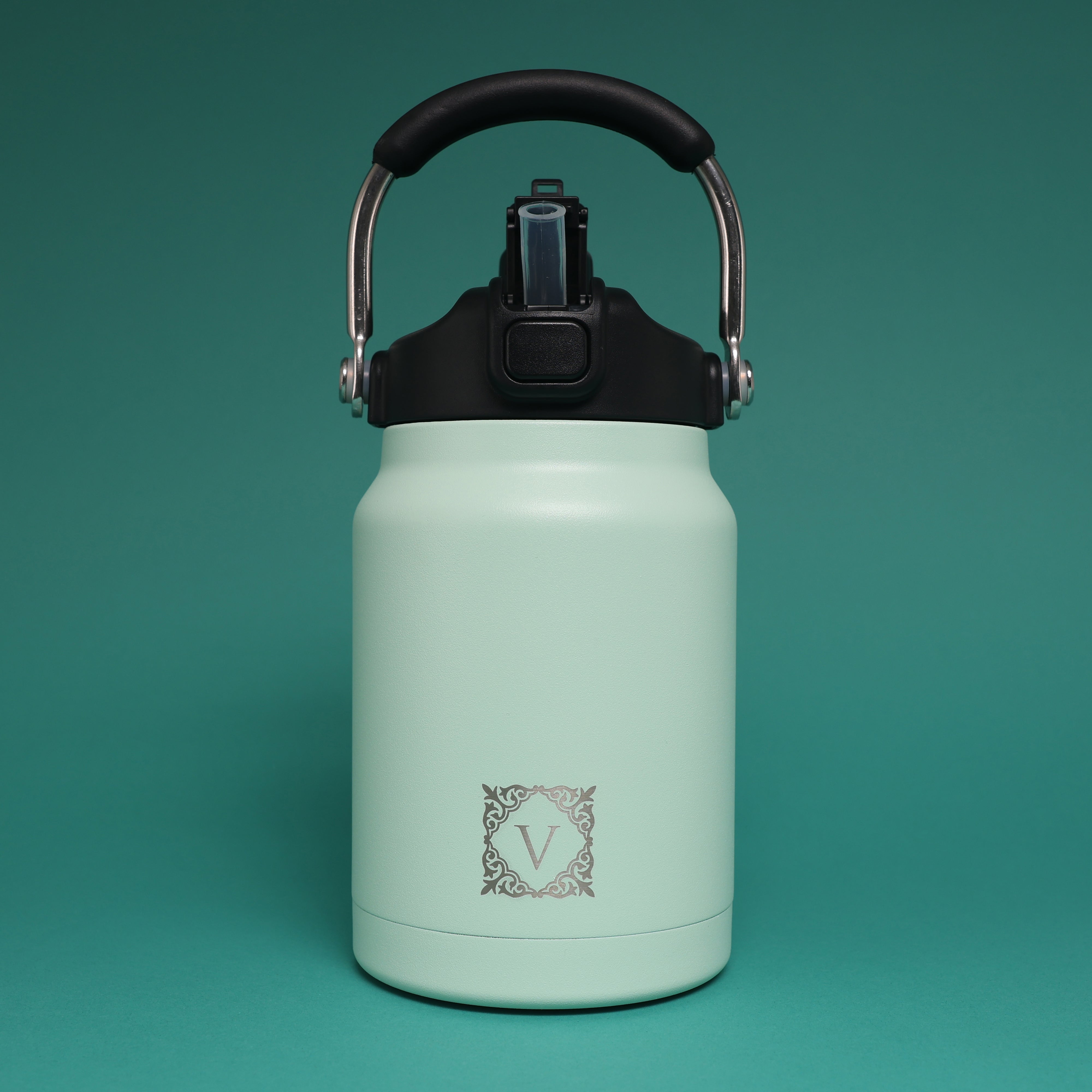 Versai 1L / 1.5L / 2.2L Light Green Stainless Steel Straw Spout Water Bottle
