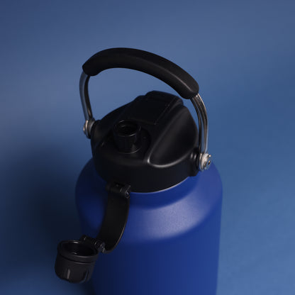 Versai 1L / 1.5L / 2.2L Navy Blue Stainless Steel Straw Spout Water Bottle