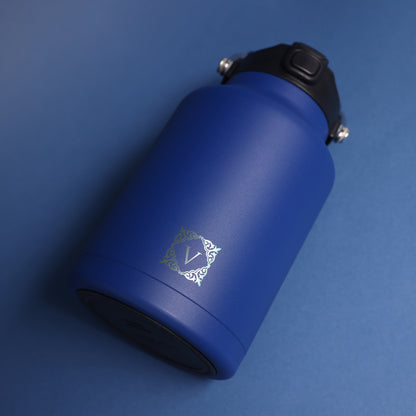 Versai 1L / 1.5L / 2.2L Navy Blue Stainless Steel Straw Spout Water Bottle