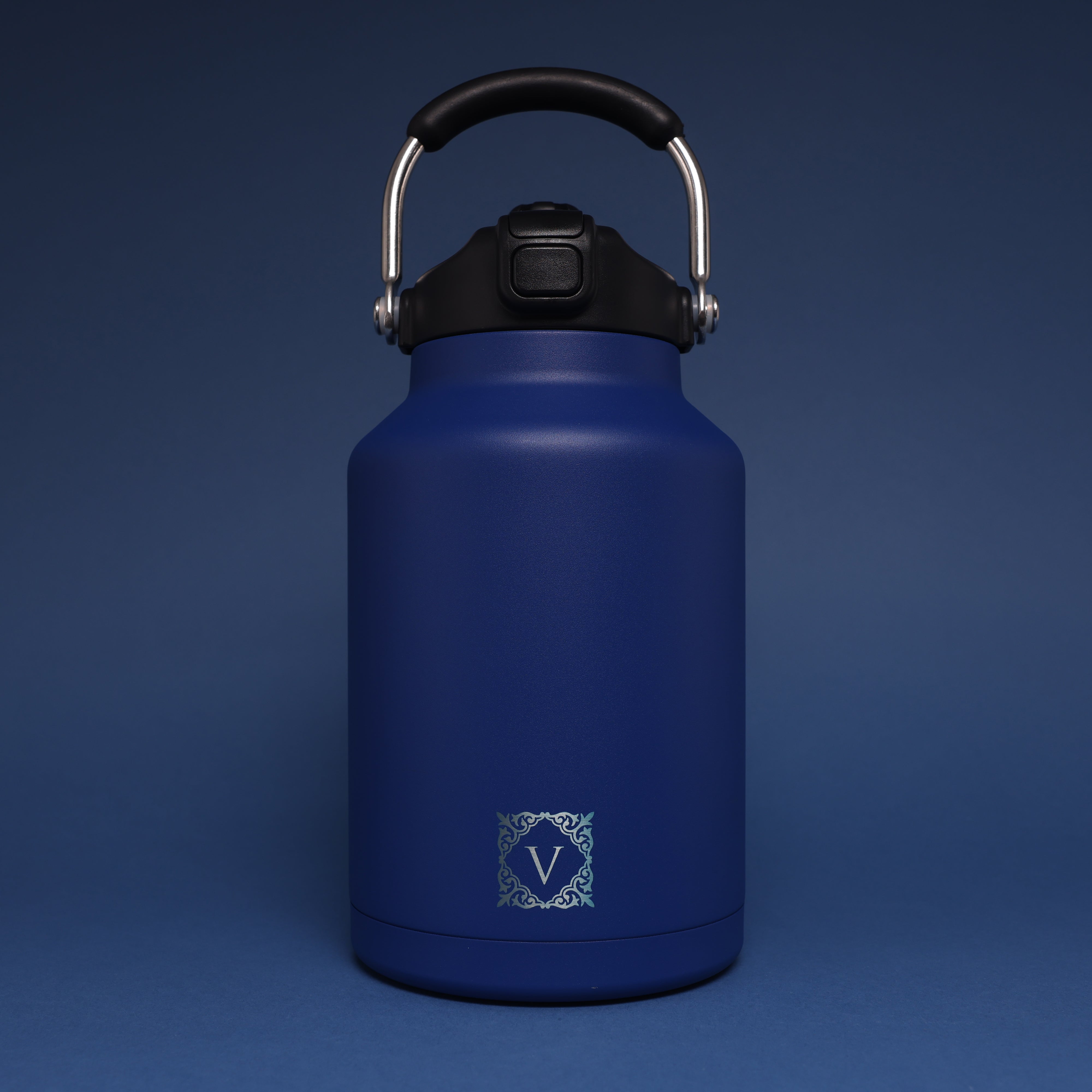Versai 1L / 1.5L / 2.2L Navy Blue Stainless Steel Straw Spout Water Bottle