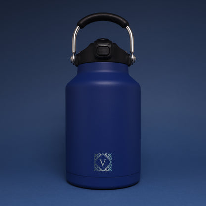 Versai 1L / 1.5L / 2.2L Navy Blue Stainless Steel Straw Spout Water Bottle