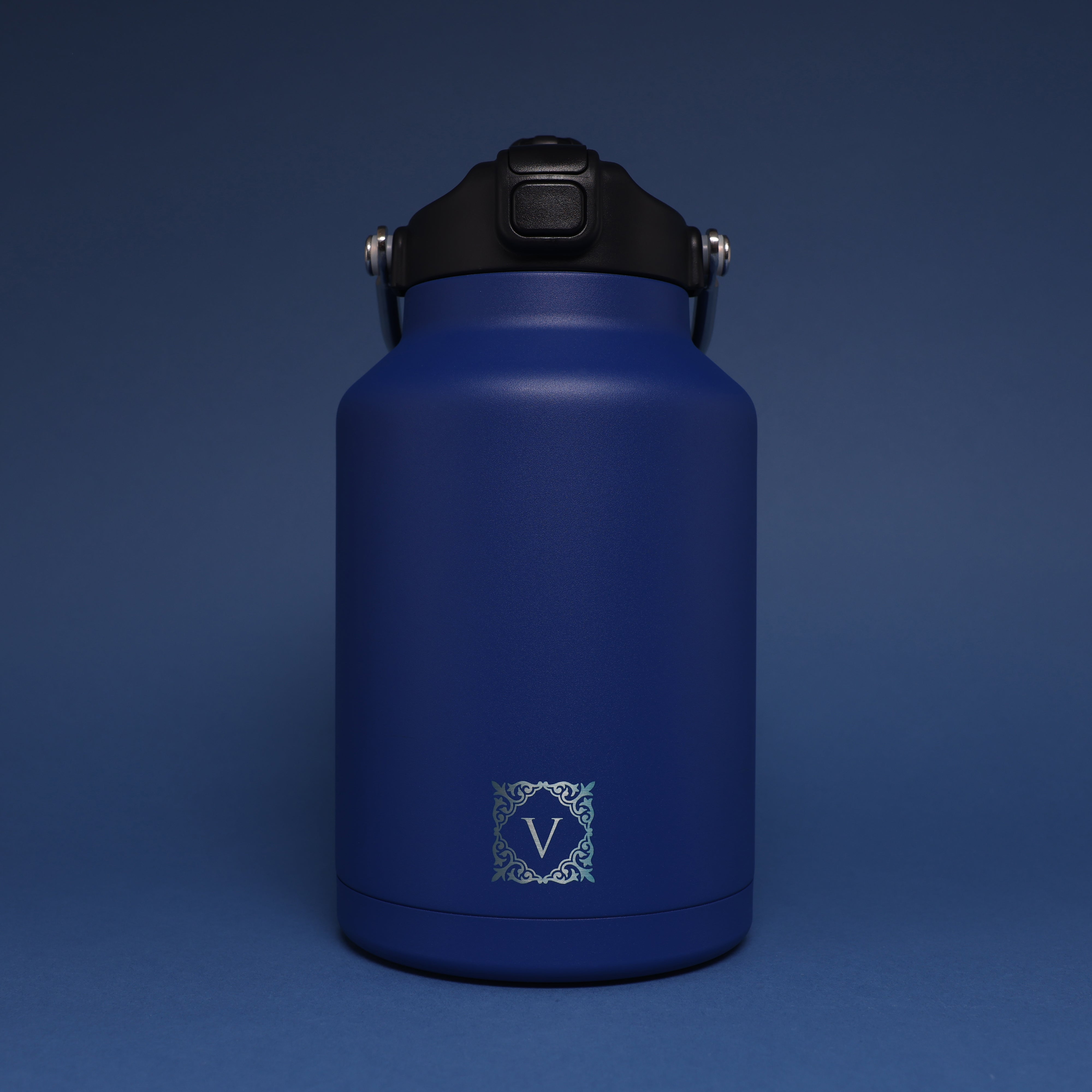 Versai 1L / 1.5L / 2.2L Navy Blue Stainless Steel Straw Spout Water Bottle