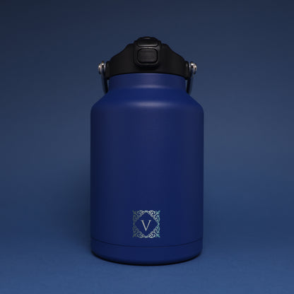 Versai 1L / 1.5L / 2.2L Navy Blue Stainless Steel Straw Spout Water Bottle