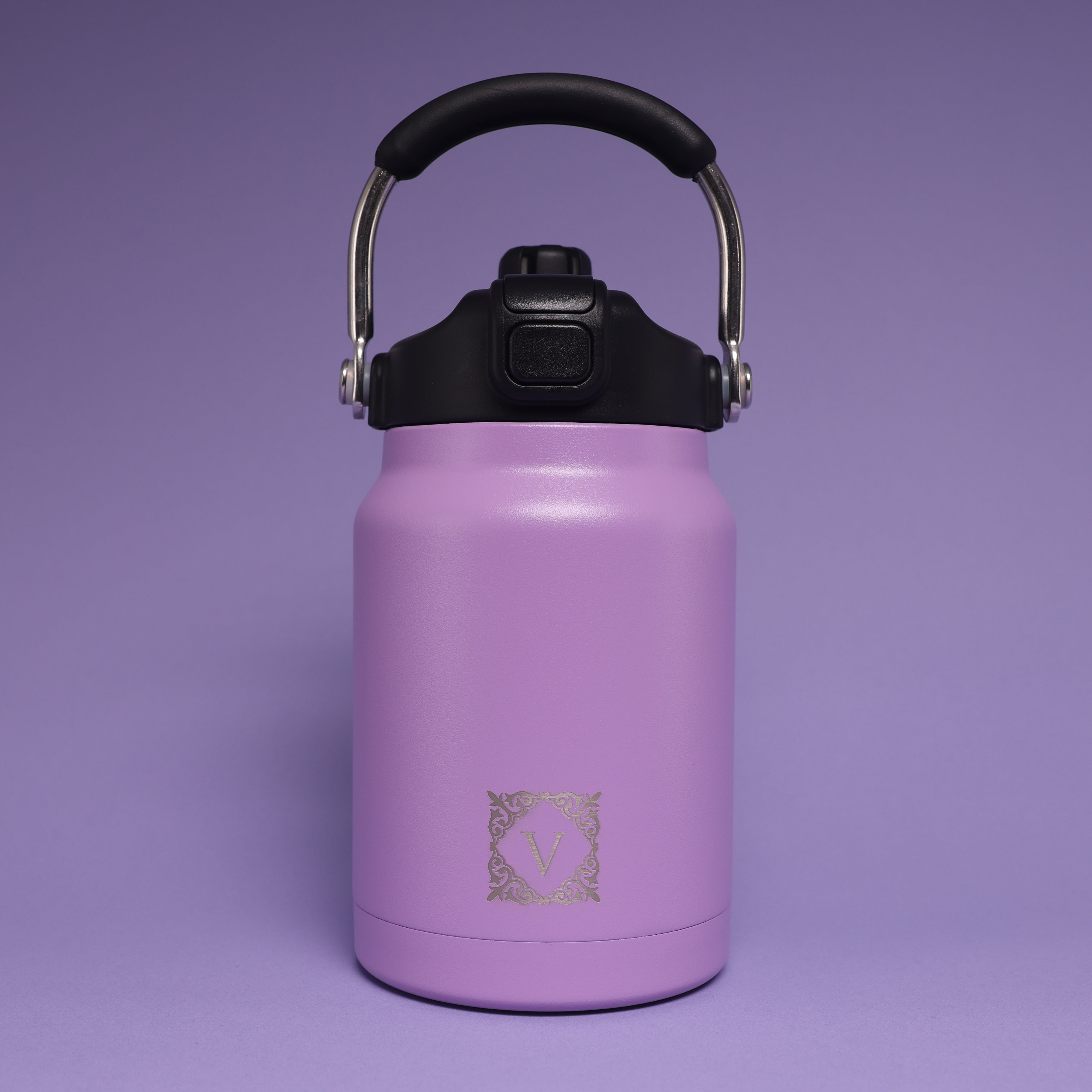 Versai 1L / 1.5L / 2.2L Purple Stainless Steel Straw Spout Water Bottle