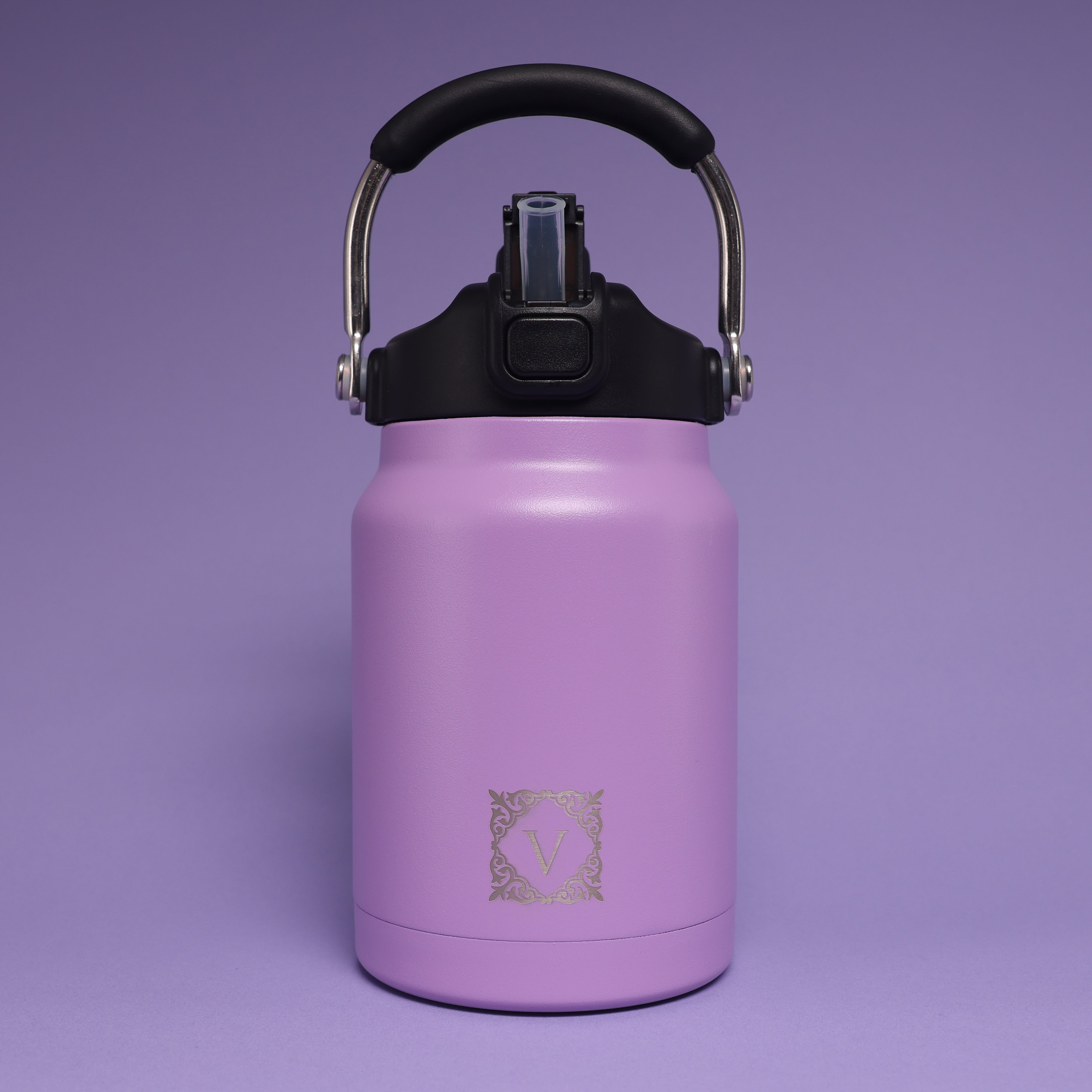 Versai 1L / 1.5L / 2.2L Purple Stainless Steel Straw Spout Water Bottle