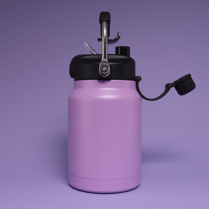Versai 1L / 1.5L / 2.2L Purple Stainless Steel Straw Spout Water Bottle