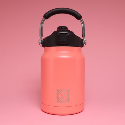 Versai 1L / 1.5L / 2.2L Salmon Pink Stainless Steel Straw Spout Water Bottle