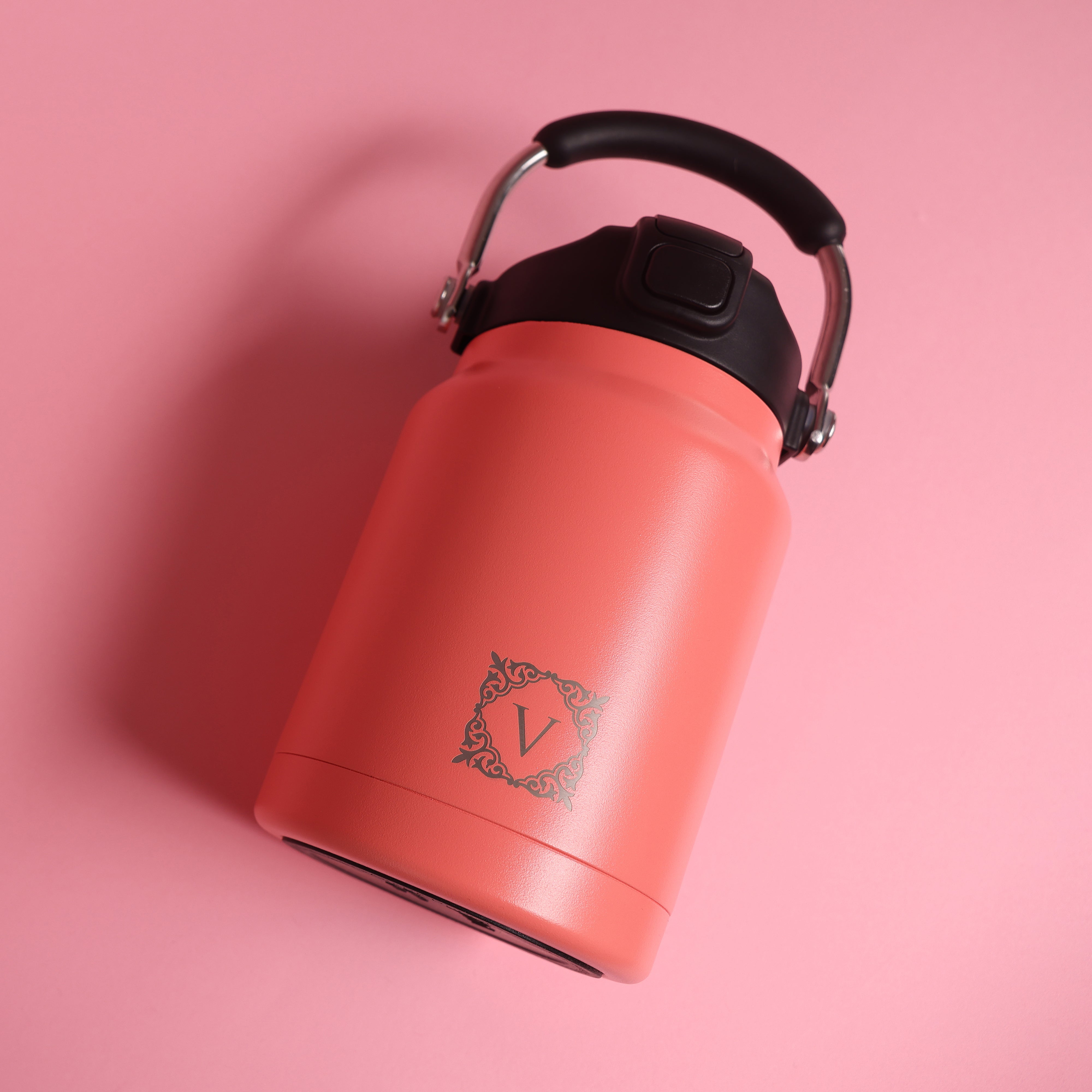 Versai 1L / 1.5L / 2.2L Salmon Pink Stainless Steel Straw Spout Water Bottle