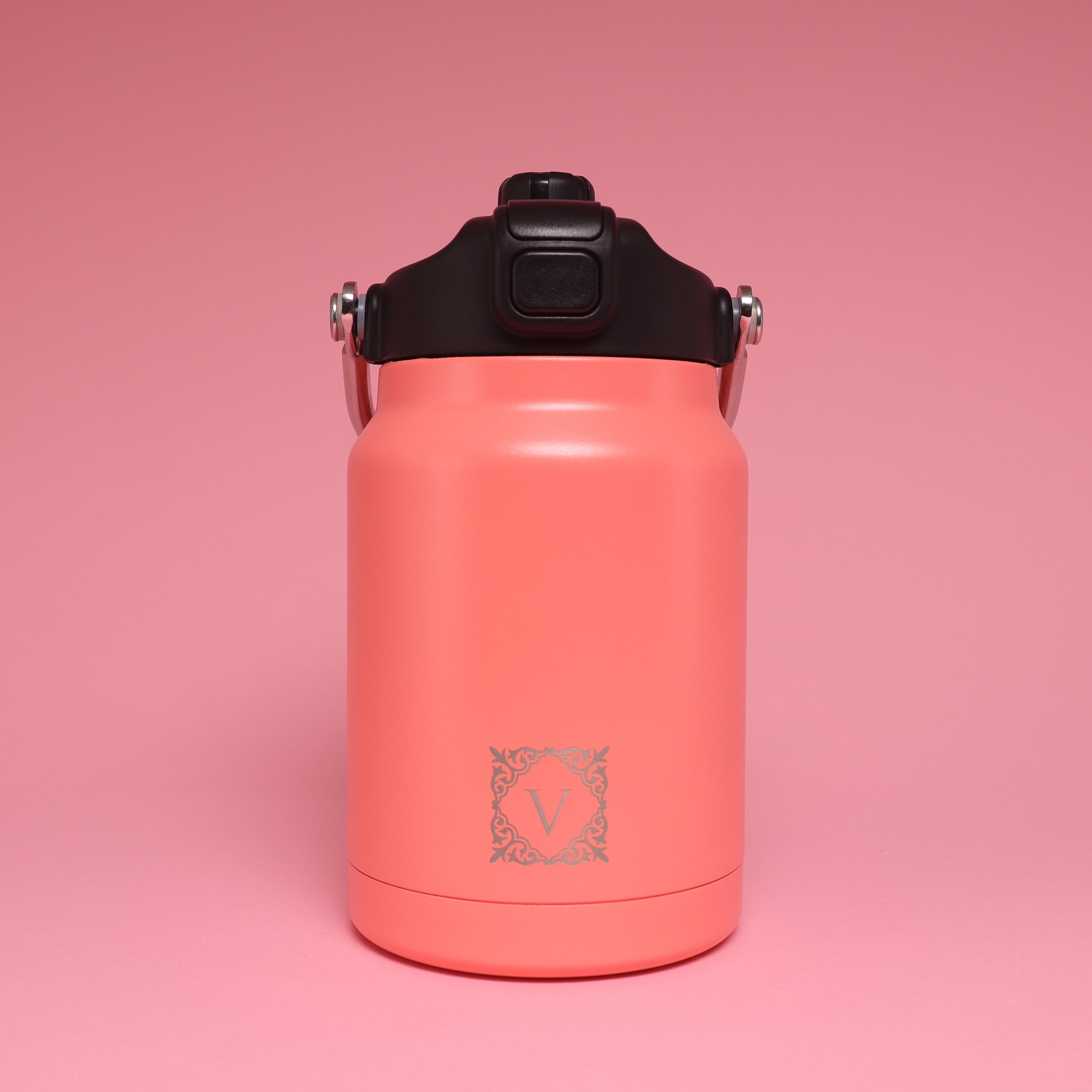 Versai 1L / 1.5L / 2.2L Salmon Pink Stainless Steel Straw Spout Water Bottle