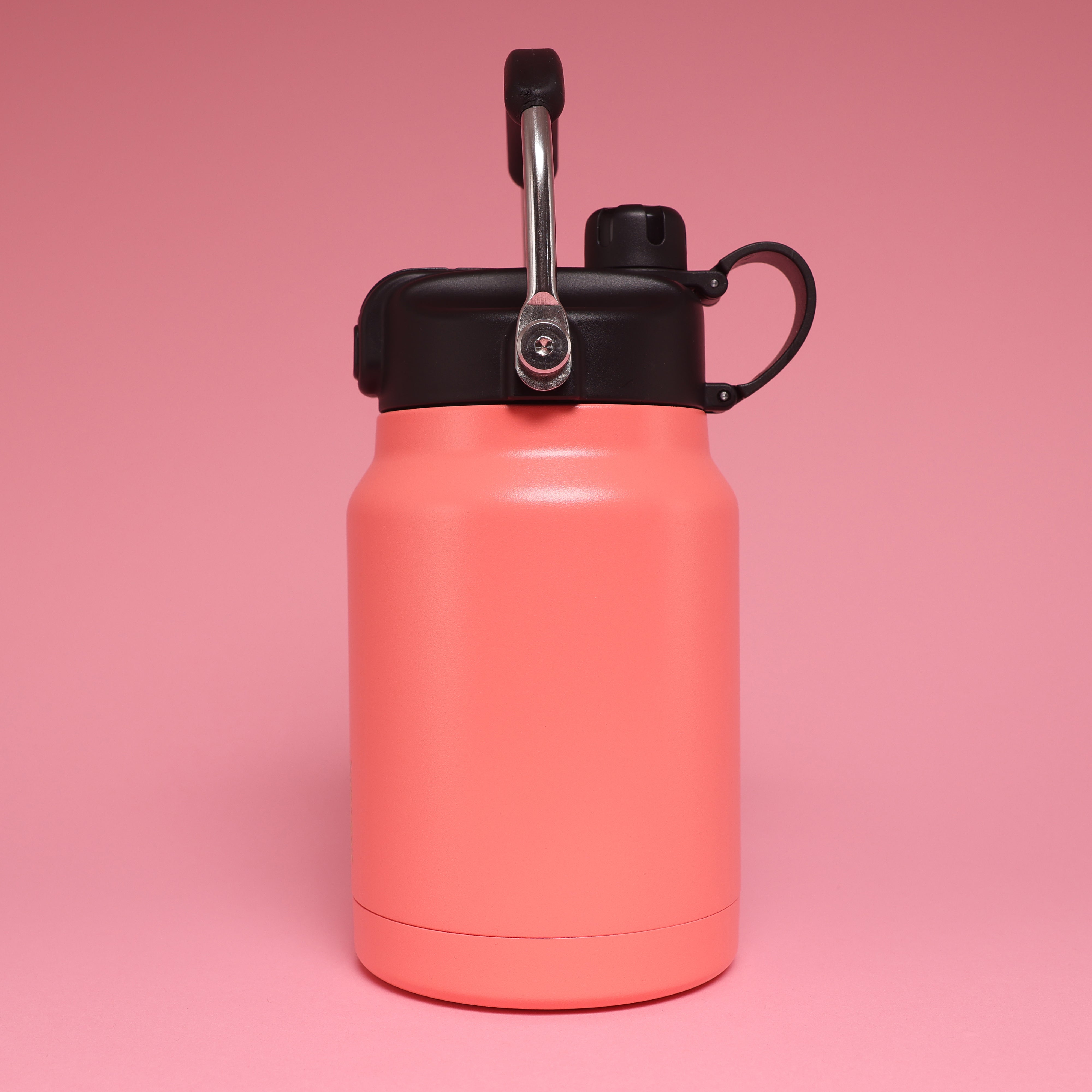 Versai 1L / 1.5L / 2.2L Salmon Pink Stainless Steel Straw Spout Water Bottle