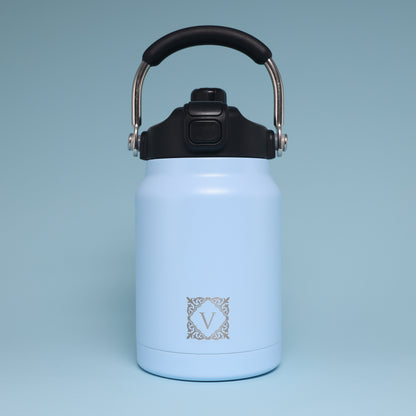 Versai 1L / 1.5L / 2.2L Sky Blue Stainless Steel Straw Spout Water Bottle