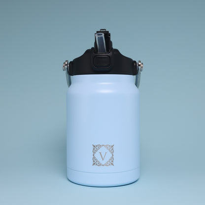 Versai 1L / 1.5L / 2.2L Sky Blue Stainless Steel Straw Spout Water Bottle