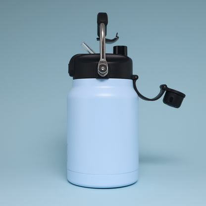 Versai 1L / 1.5L / 2.2L Sky Blue Stainless Steel Straw Spout Water Bottle