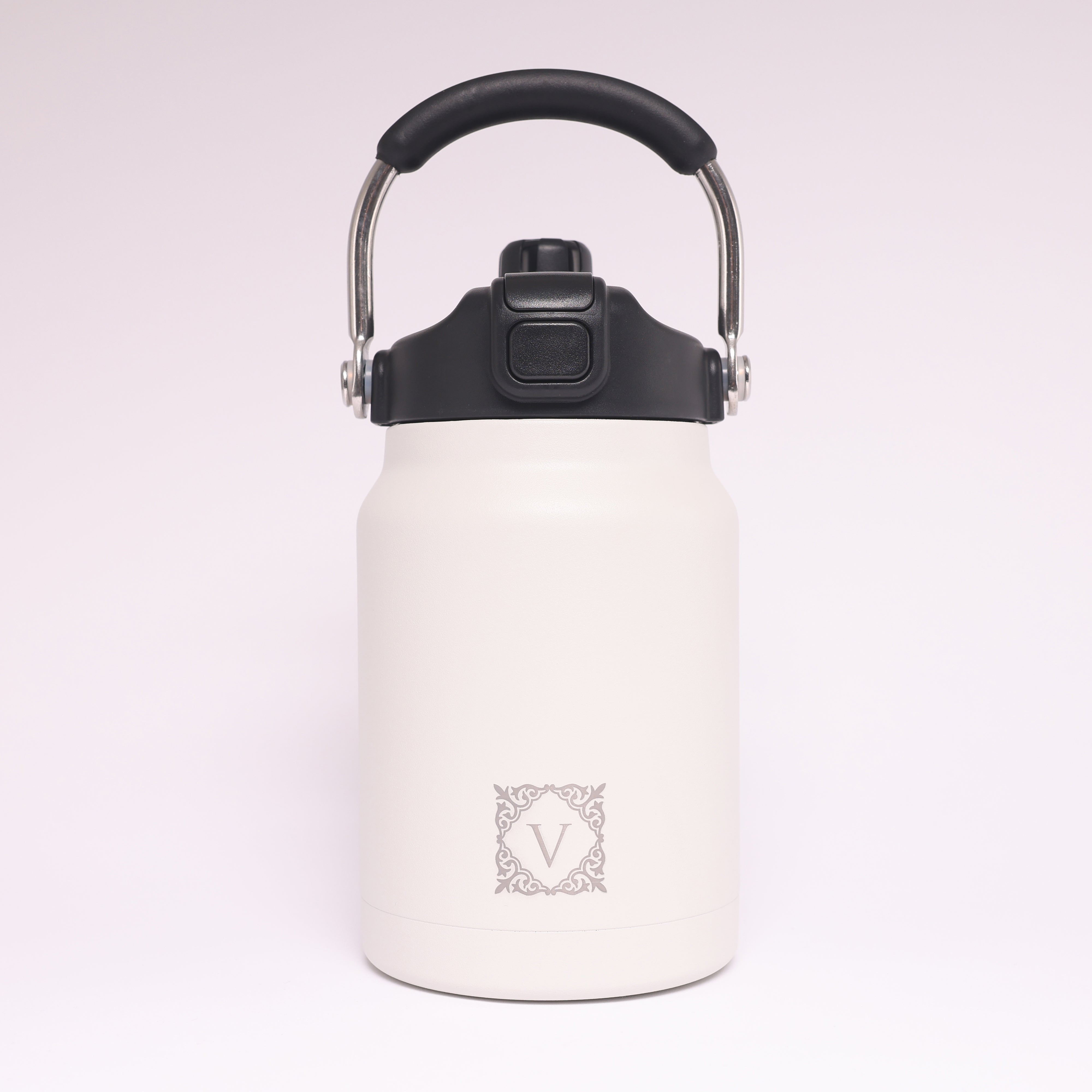Versai 1L / 1.5L /2.2L White Stainless Steel Straw Spout Water Bottle
