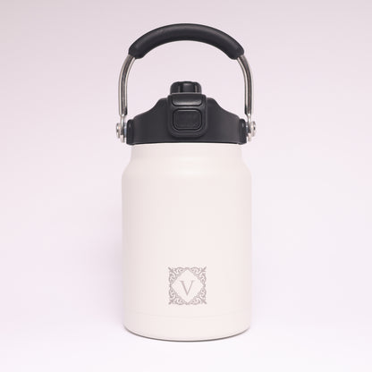 Versai 1L / 1.5L /2.2L White Stainless Steel Straw Spout Water Bottle