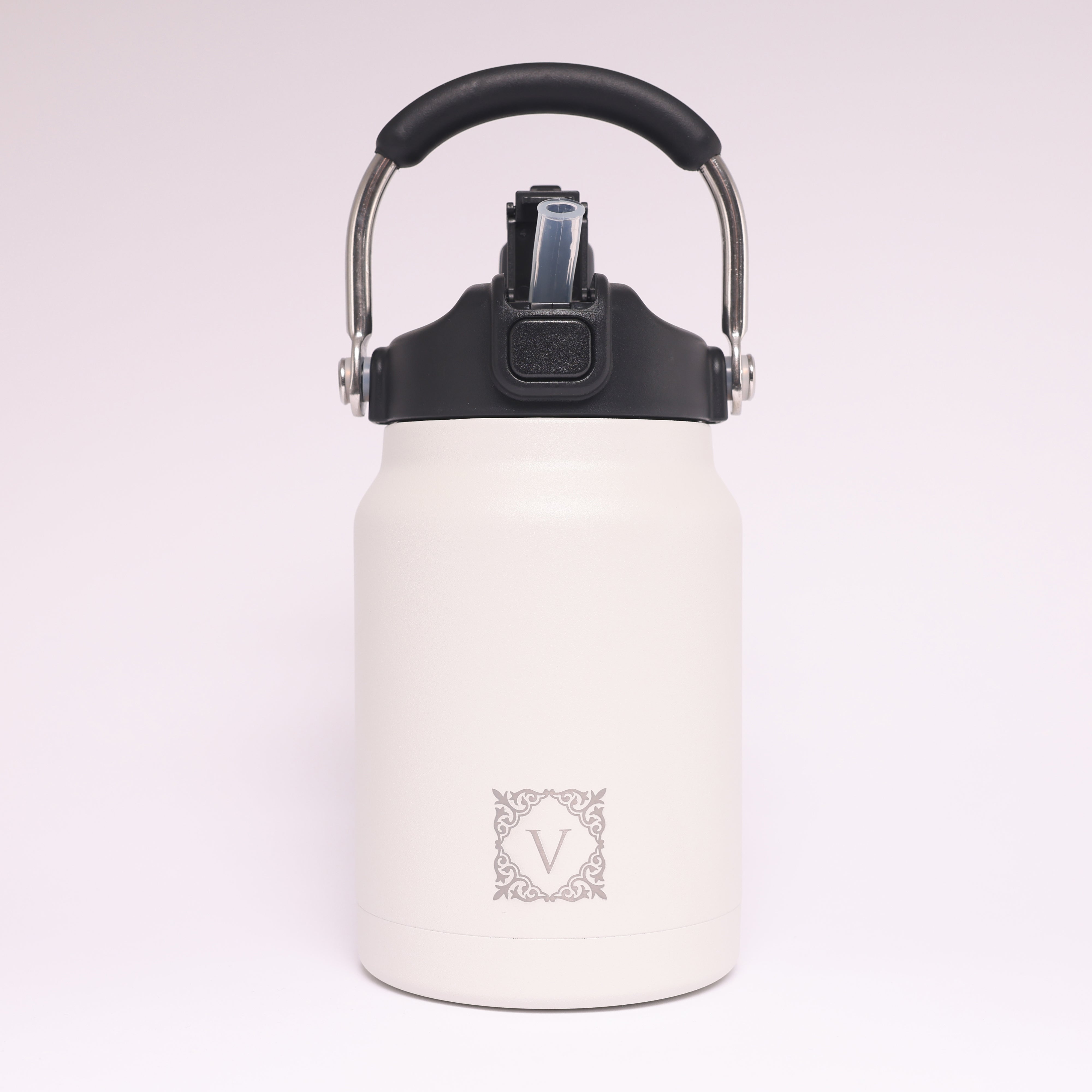 Versai 1L / 1.5L /2.2L White Stainless Steel Straw Spout Water Bottle