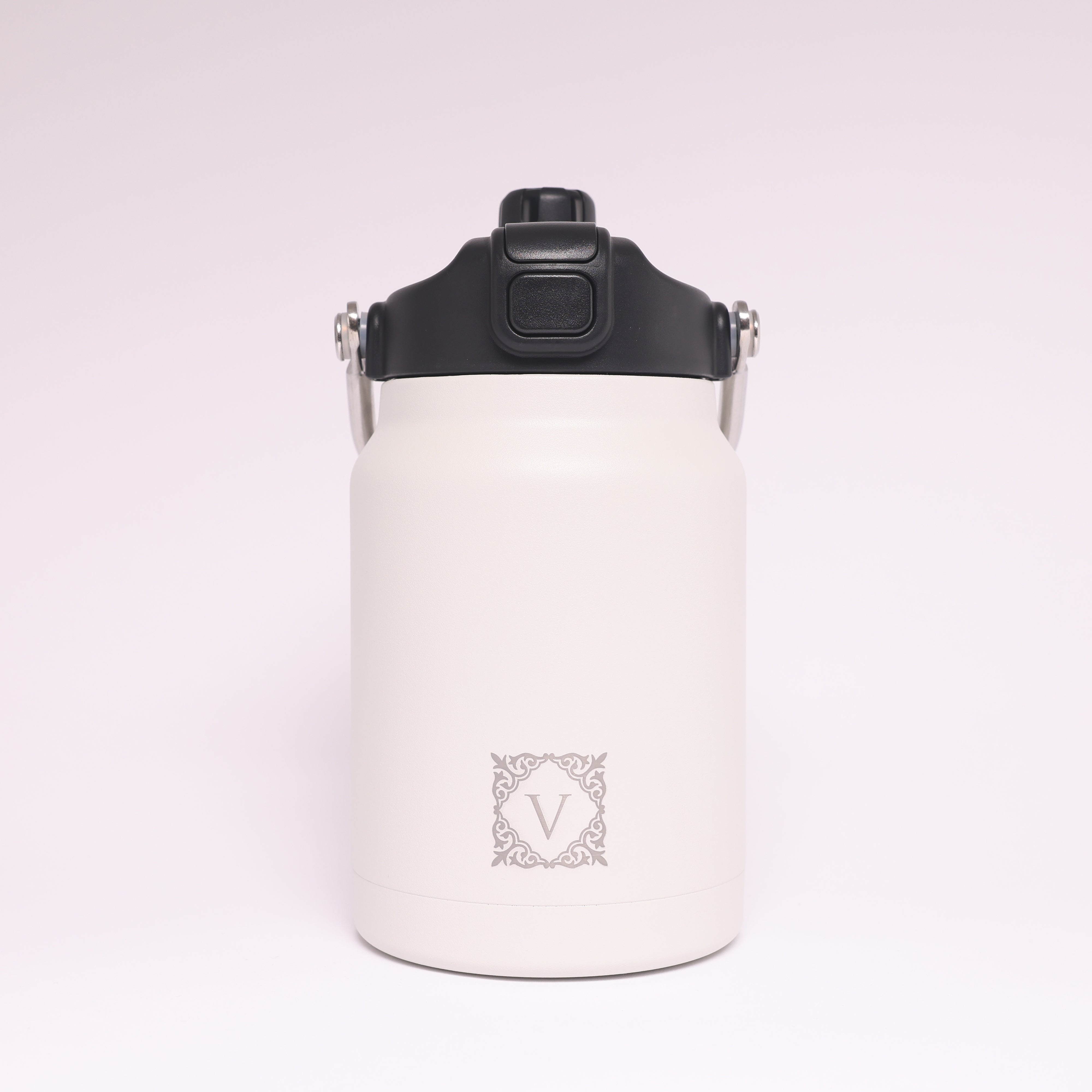 Versai 1L / 1.5L /2.2L White Stainless Steel Straw Spout Water Bottle