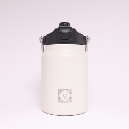 Versai 1L / 1.5L /2.2L White Stainless Steel Straw Spout Water Bottle