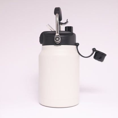 Versai 1L / 1.5L /2.2L White Stainless Steel Straw Spout Water Bottle