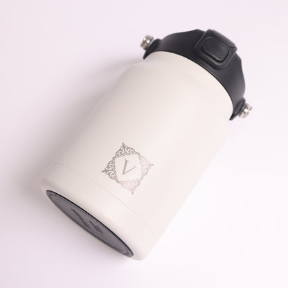 Versai 1L / 1.5L /2.2L White Stainless Steel Straw Spout Water Bottle