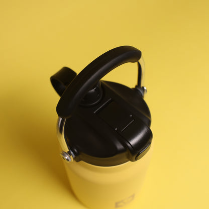 Versai 1L / 1.5L / 2.2L Yellow Stainless Steel Straw Spout Water Bottle