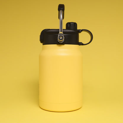Versai 1L / 1.5L / 2.2L Yellow Stainless Steel Straw Spout Water Bottle
