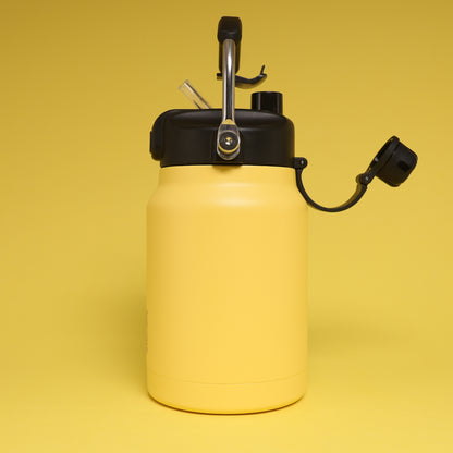 Versai 1L / 1.5L / 2.2L Yellow Stainless Steel Straw Spout Water Bottle