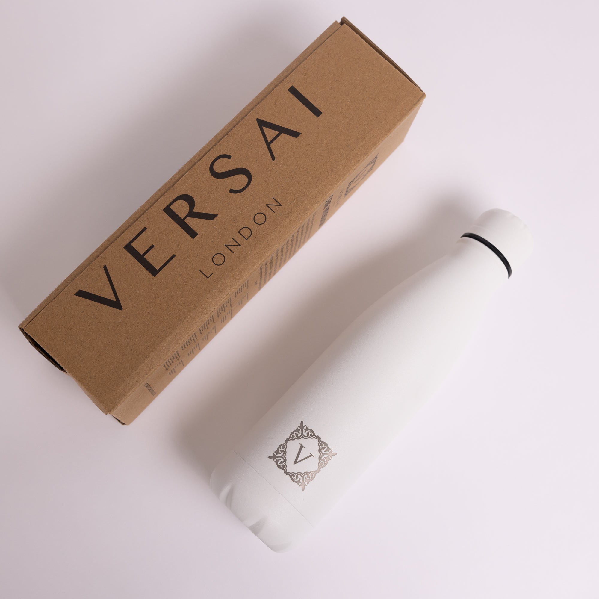 White Versai Stainless Steel Water Bottle 500ml